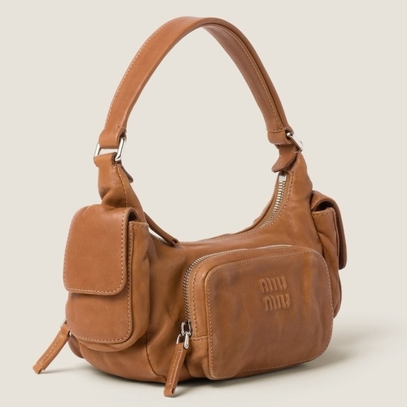 Miu Miu Nappa Pocket Bag Camel - Picture 2 of 5